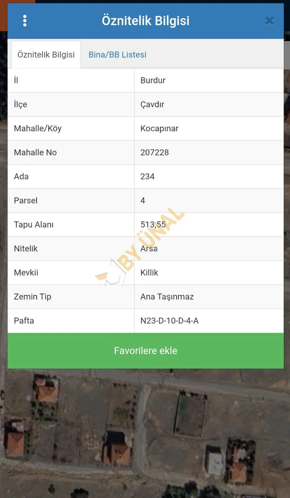 BY ÜNAL'DAN BURDUR ÇAVDIR'DA İMARLI SATILIK ARSA